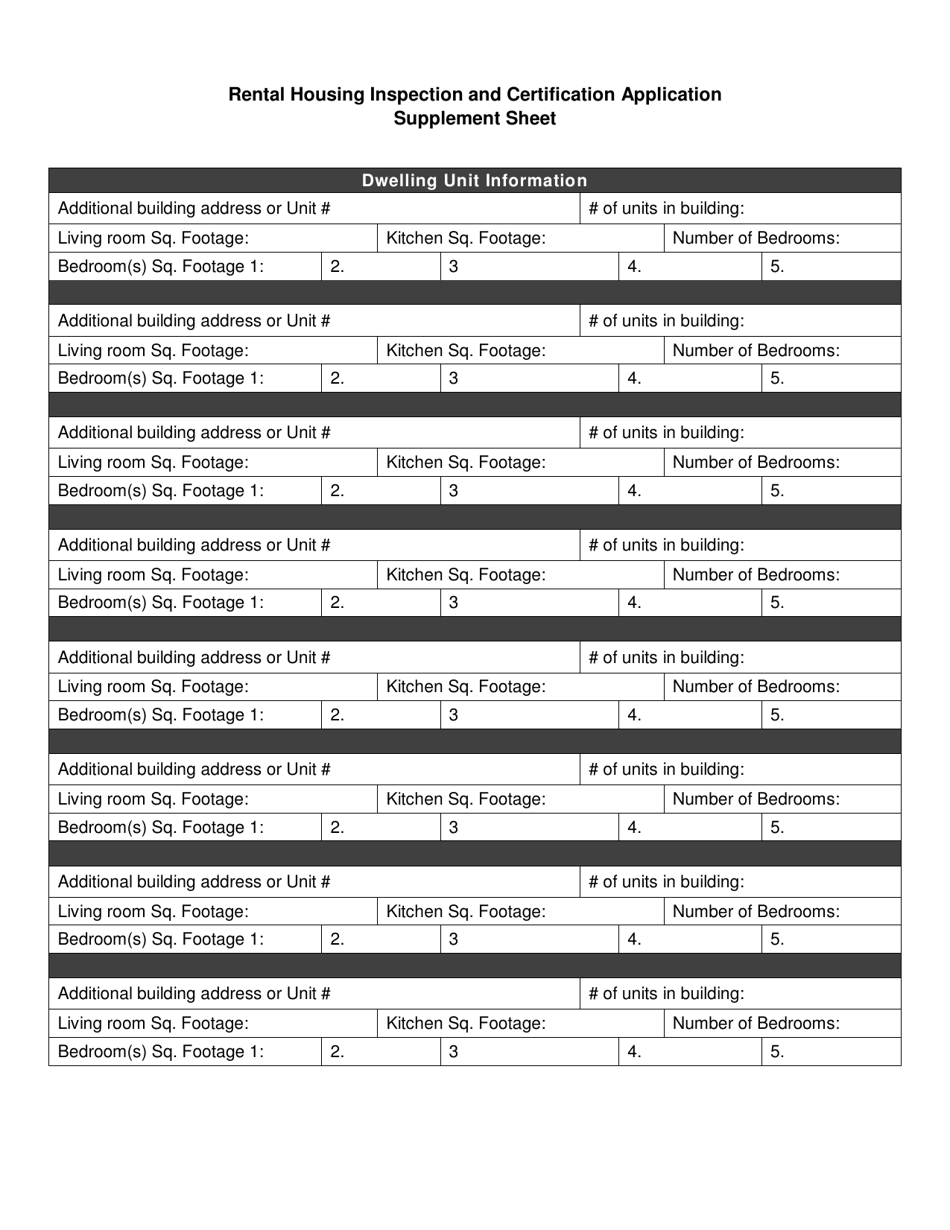 Rental Housing Inspection and Certification Application - City of Zion, Illinois, Page 3