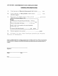Construction and Demolition Debris Recycling Compliance Form - City of Zion, Illinois, Page 3