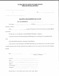 Document preview: Section 2-1401 Petition to Vacate - Cook County, Illinois