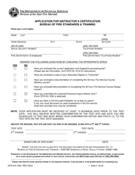 Document preview: Form DFS-K4-1452 Application for Instructor II Certification - Florida
