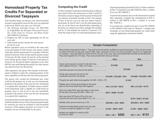 Form 2105 Michigan Homestead Property Tax Credits for Separated or Divorced Taxpayers - Michigan, Page 2
