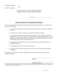 Document preview: Form 171-382 Notice of Rights in Adoption Proceedings - Lake County, Illinois