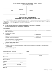 Document preview: Form 171-358 Order for Child Representative/Guardian Ad Litem (Gal)/Attorney for Child Fees - Lake County, Illinois