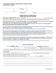 Document preview: Form 171-228A Order for Rule to Show Cause (Other Than for Child Support) - Lake County, Illinois