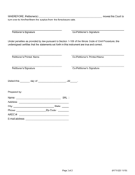 Form 171-520 Petition for Turnover of Surplus Funds - Lake County, Illinois, Page 2