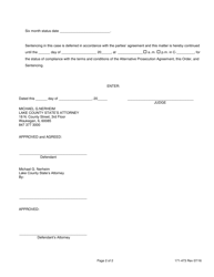 Form 171-473 Alternative Prosecution Program Order - Lake County, Illinois, Page 2
