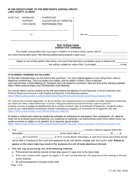 Document preview: Form 171-256 Rule to Show Cause (Indirect Civil Cont) - Lake County, Illinois