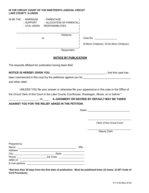 Form 171-418  Printable Pdf