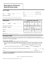 Document preview: Emergency Firearms Restraining Order - Lake County, Illinois