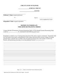 Document preview: Motion to Terminate Firearms Restraining Order - Lake County, Illinois