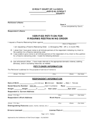 Document preview: Verified Petition for Firearms Restraining Order - Lake County, Illinois