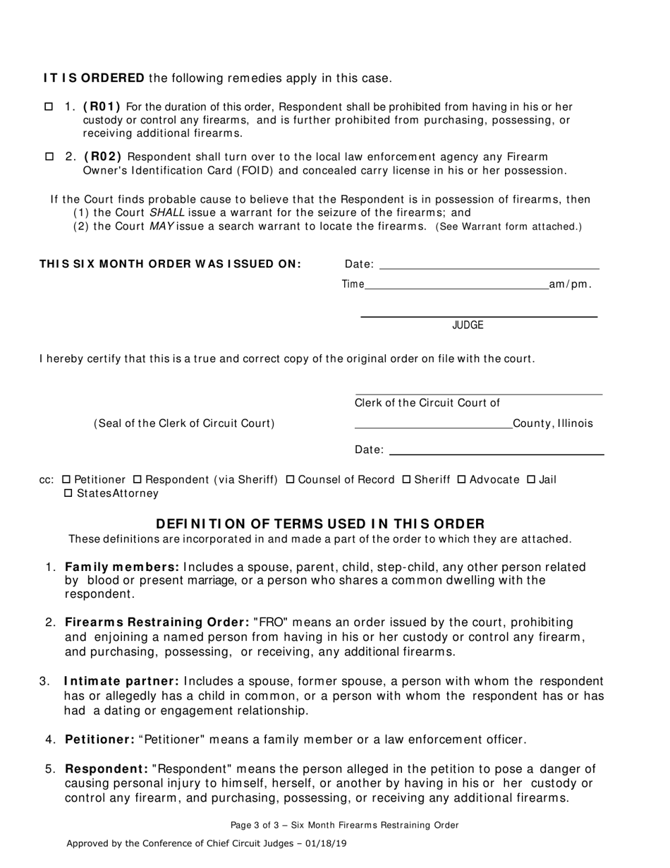 Six Month Firearms Restraining Order - Lake County, Illinois, Page 3