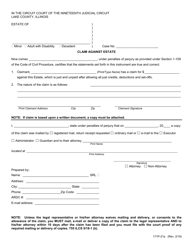 Document preview: Form 171P-21A Claim Against Estate - Lake County, Illinois