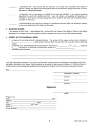 Form 171-509 Oath of Office and Bond for Guardian of the Estate of an Adult With Disability - Lake County, Illinois, Page 2