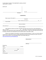 Document preview: Form 171P-72 Claim Notice - Lake County, Illinois