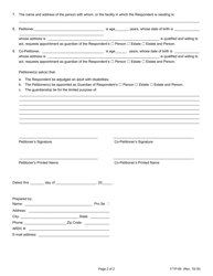 Form 171P-69 Petition for Appointment of Guardian for an Adult With Disabilities - Lake County, Illinois, Page 2