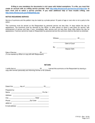 Form 171P-23 Summons for Appointment of Guardian for a Person With a Disability and Notice of Rights of Respondent - Lake County, Illinois, Page 2
