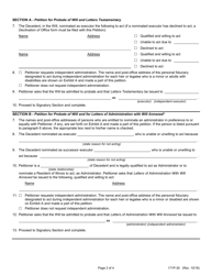 Form 171P-30 Petition for Probate and for Letters - Lake County, Illinois, Page 2