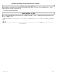 Form 11.22 Application for Disabled Veteran&#039;s or Survivor&#039;s Exemption - Harris County, Texas, Page 3
