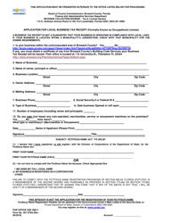 Form 401-279A &quot;Application for Local Business Tax Receipt&quot; - Broward County, Florida