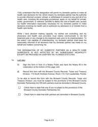 Form 404-61 Declaration of Domestic Partnership - Broward County, Florida, Page 4