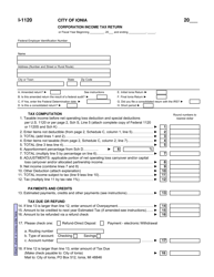 Document preview: Form I-1120 Corporation Income Tax Return - City of Ionia, Michigan