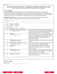 Document preview: Form AO078B Voluntary Race/Ethnicity, Gender, & Disability Identification - California