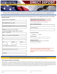 Document preview: Direct Deposit Enrollment Authorization - California