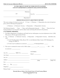 Document preview: Form CCDR0066 Order for Account Adjustment Review - Cook County, Illinois
