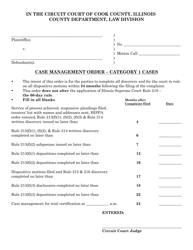 Document preview: Form CCL0055 Case Management Order - Category 1 Cases - Cook County, Illinois