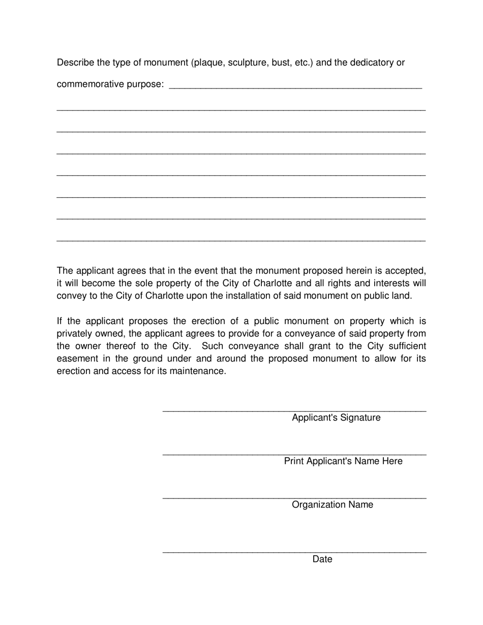 Application to Install a Monument on Public Property - City of Charlotte, North Carolina, Page 6