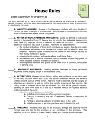 Document preview: Lease Addendum - House Rules - City of Cleveland, Ohio