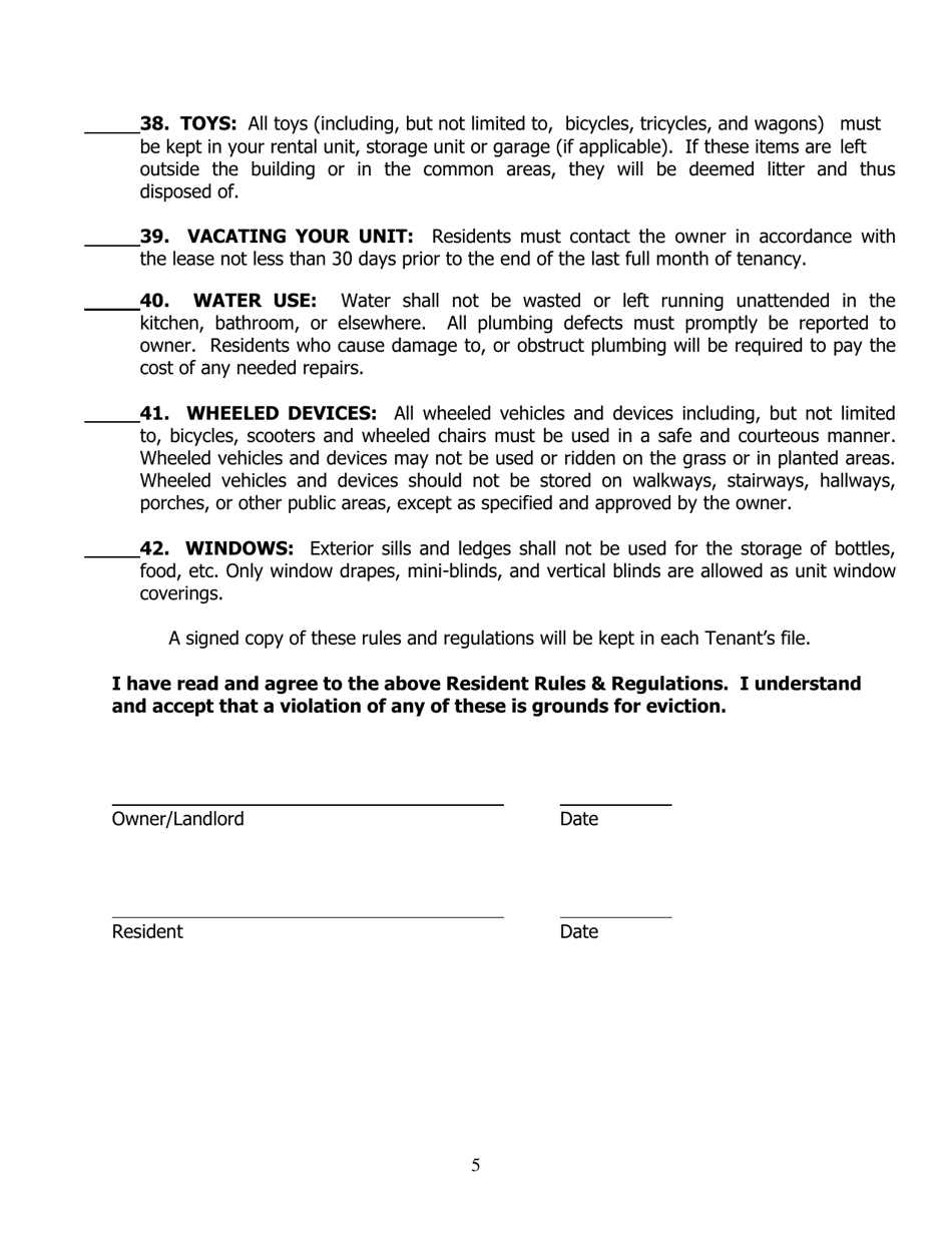 City of Cleveland, Ohio Lease Addendum - House Rules - Fill Out, Sign ...