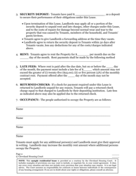 Residential Lease Agreement - Cuyahoga County, Ohio, Page 2