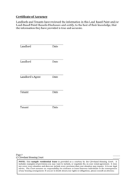 Residential Lease Agreement - Cuyahoga County, Ohio, Page 7