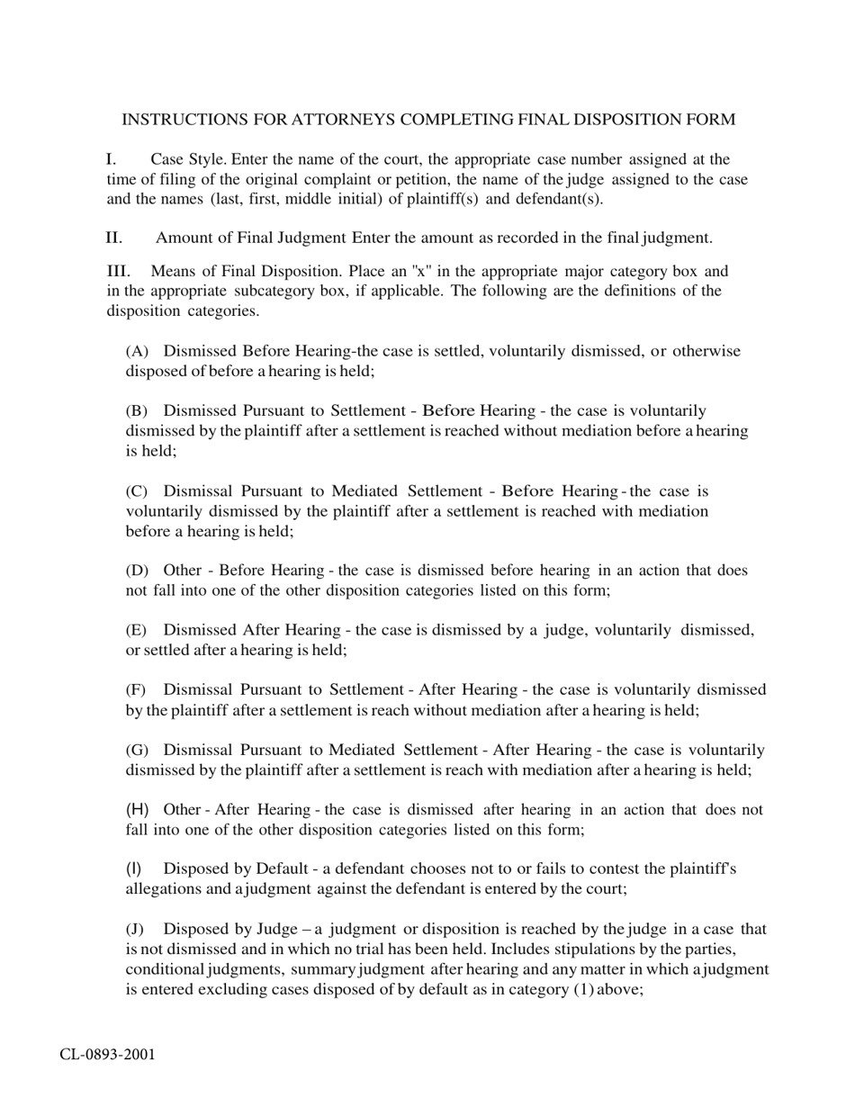 Form 1.998 (CL-0893-2001) Final Disposition Form - Volusia County, Florida, Page 2