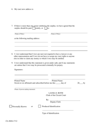 Form CL-0826-1712 Owner&#039;s Claim for Mortgage Foreclosure Surplus - Volusia County, Florida, Page 2