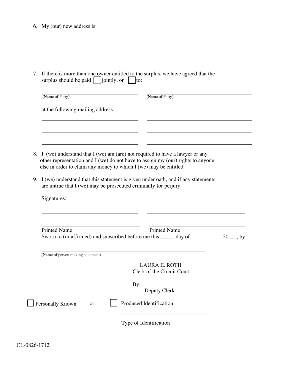 Form CL-0826-1712 - Fill Out, Sign Online and Download Fillable PDF ...