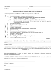 Form CL-0686-1706 Claim of Exemption and Request for Hearing - Volusia County, Florida, Page 2