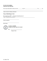 Form CL-0686-1706 Claim of Exemption and Request for Hearing - Volusia County, Florida, Page 3