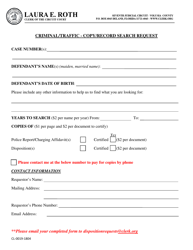 Document preview: Form CL-0019-1804 Criminal/Traffic - Copy/Record Search Request - Volusia County, Florida