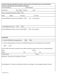 Form CL-0570-1712 Petition and Affidavit Seeking Ex Parte Order Requiring Involuntary Examination - Volusia County, Florida, Page 5