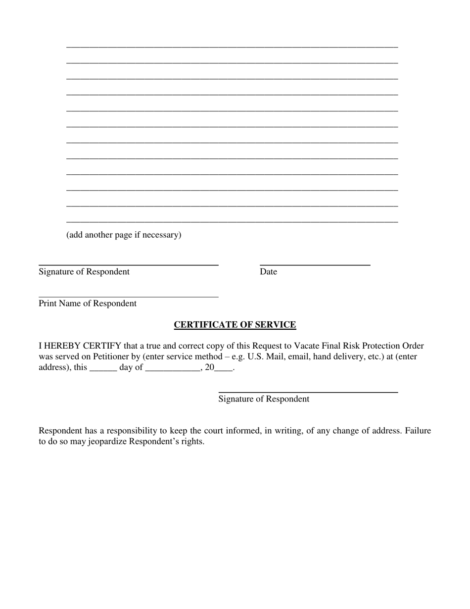 Request for Hearing to Vacate Final Risk Protection Order - Volusia County, Florida, Page 3