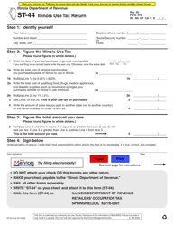 Document preview: Form ST-44 Use Tax Return - Illinois