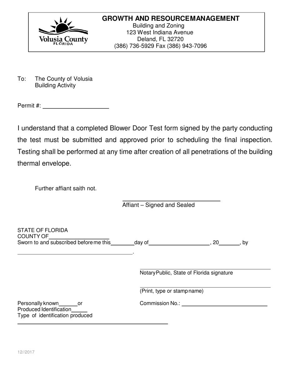 Blower Door Test - Volusia County, Florida, Page 3