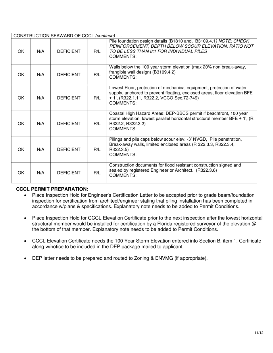Residential Plan Review Checklist - Volusia County, Florida, Page 11