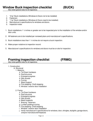 One and Two Family Dwelling Inspection Checklist - Volusia County, Florida, Page 12