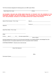 Schedule D Affidavit of Prime Contractor: Compliance Plan Regarding Dbe Utilization - City of Chicago, Illinois, Page 2