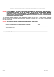 Schedule C Mbe/Wbe Letter of Intent to Perform as a Subcontractor to the Prime Contractor - City of Chicago, Illinois, Page 2