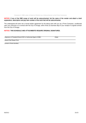 Schedule C Dbe Letter of Intent to Perform as a Subcontractor or Supplier - City of Cgicago, Illinois, Page 2